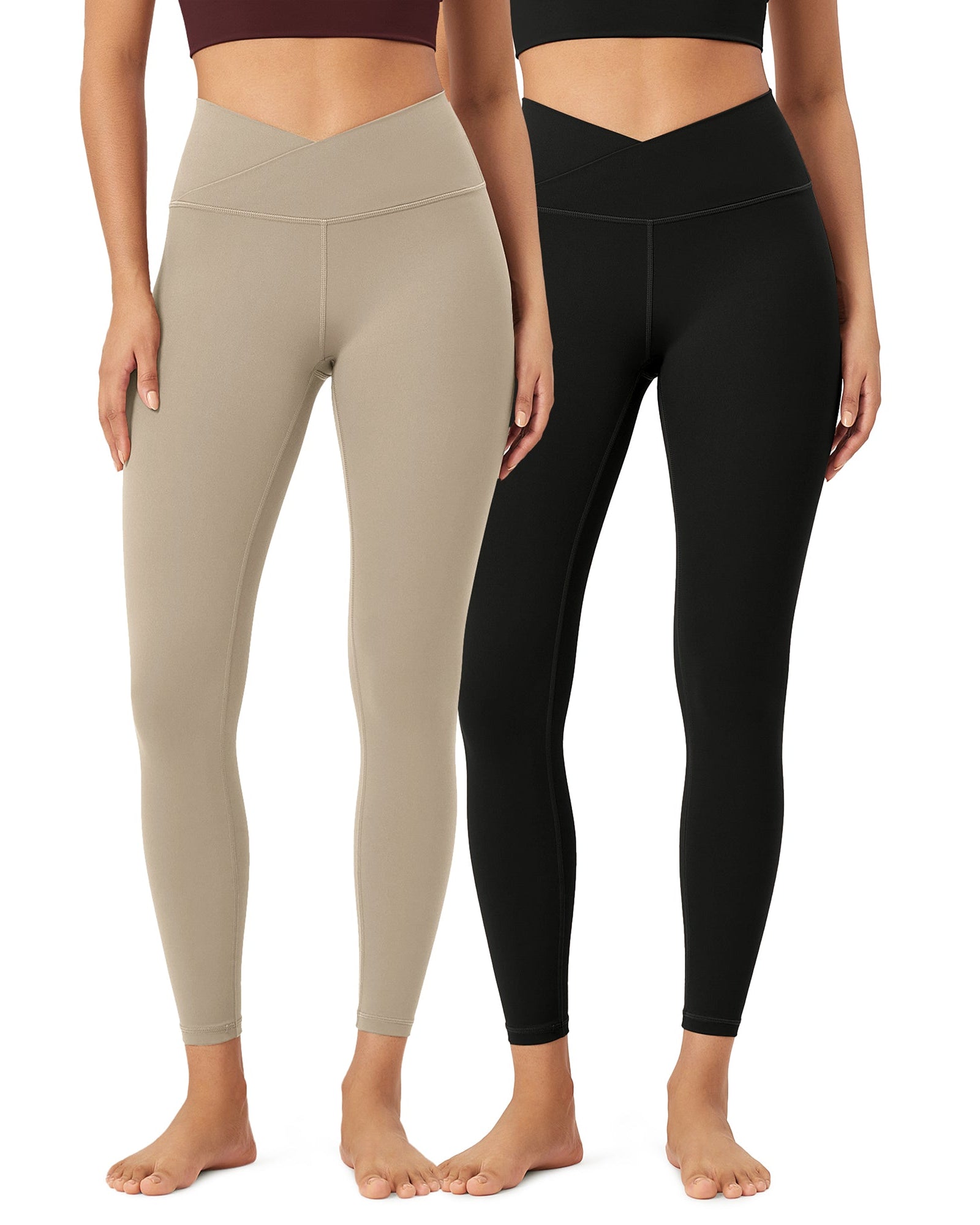 2 Pack 25 Buttery Soft Crossover Lounge Yoga Waist Leggings - ododos