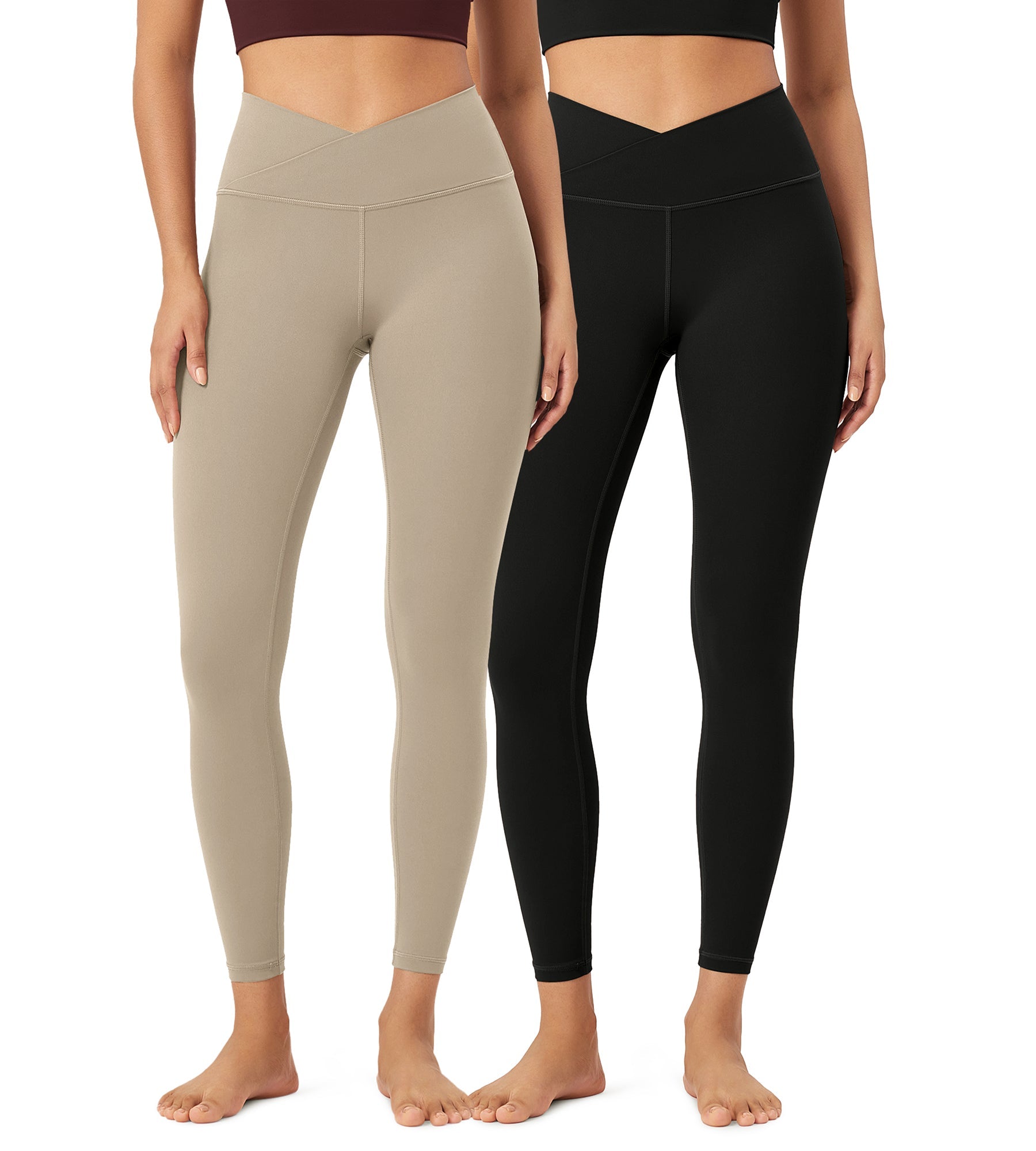 2 Pack 25 Buttery Soft Crossover Lounge Yoga Waist Leggings - ododos