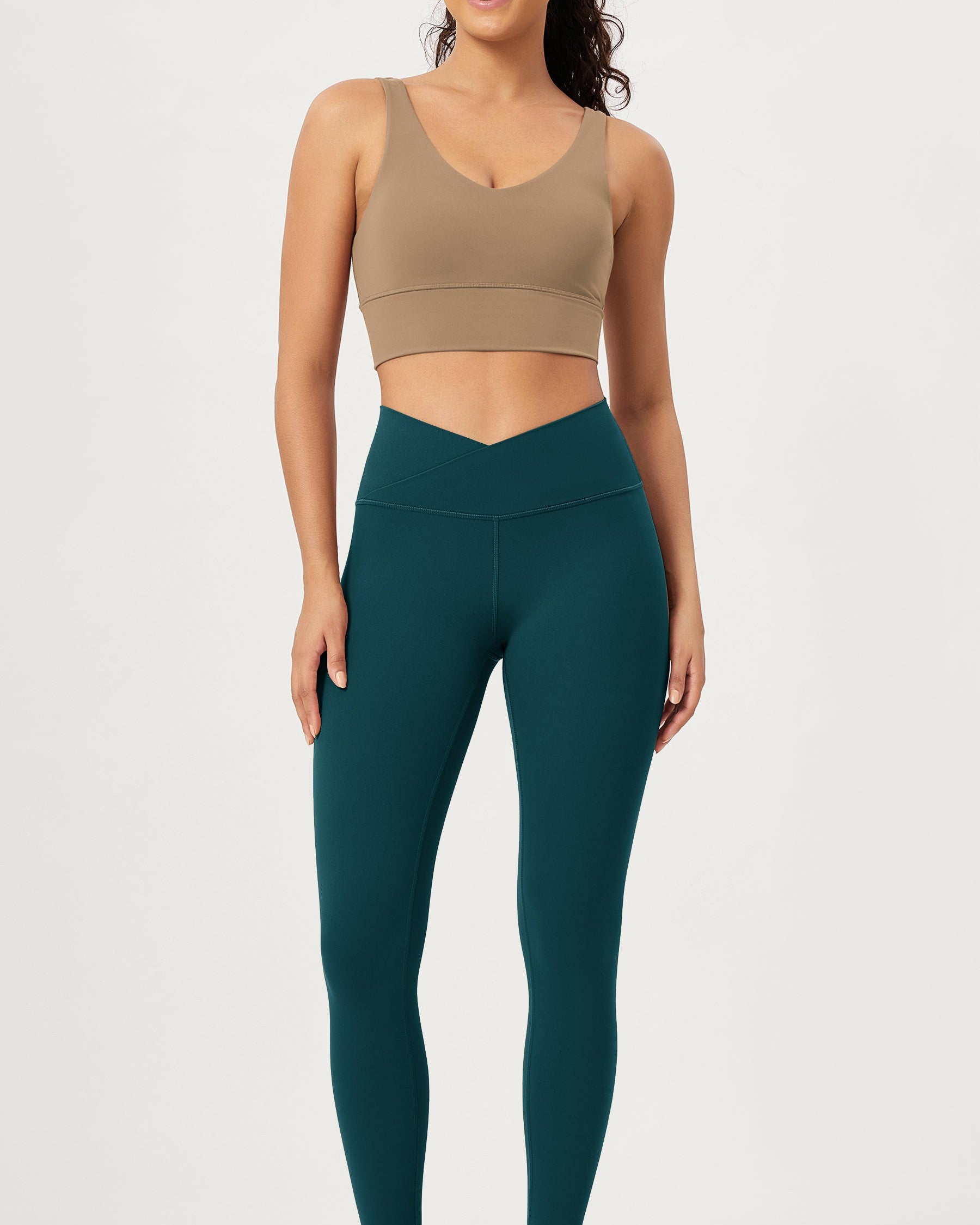 25 Buttery Soft Crossover Lounge Yoga Waist Leggings Forest Teal - ododos
