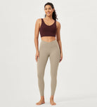 25 Buttery Soft Crossover Lounge Yoga Waist Leggings Shaker Beige - ododos