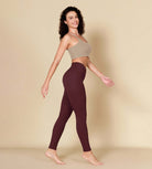 ODCLOUD 28 Crossover Leggings with Back Pocket Burgundy - ododos