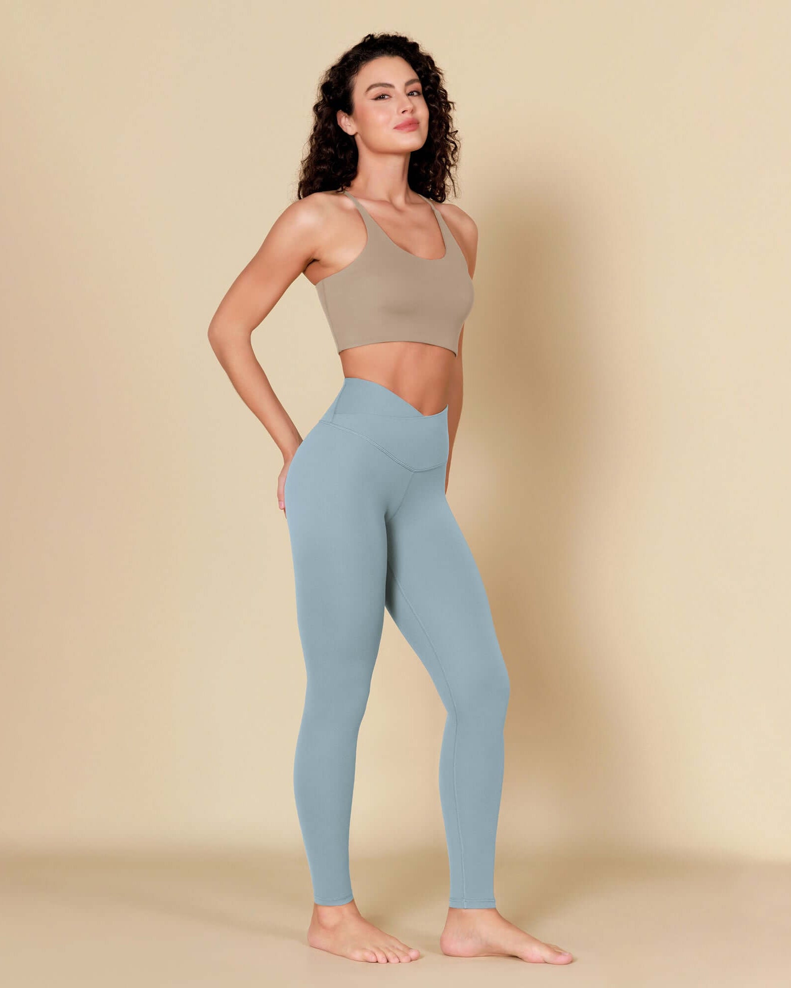 ODCLOUD 28 Crossover Leggings with Back Pocket Chambray - ododos