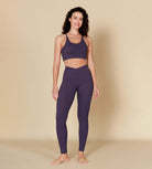 ODCLOUD 28 Crossover Leggings with Back Pocket Dark Purple - ododos