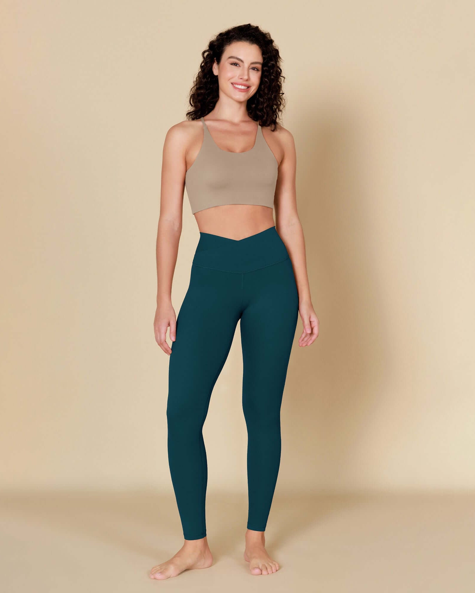 ODCLOUD 28 Crossover Leggings with Back Pocket Forest Teal - ododos