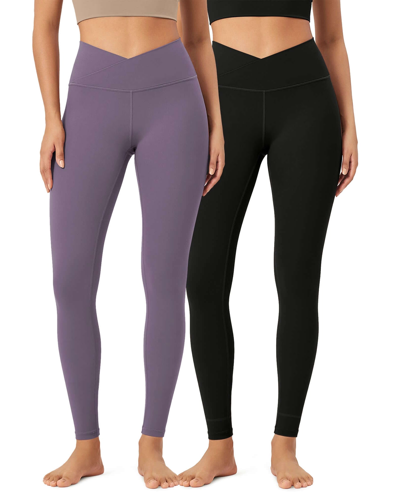 2 Pack 28 Odcloud Buttery Soft Cross Waist Yoga Leggings - ododos