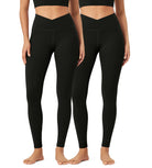 2 Pack 28 Odcloud Buttery Soft Cross Waist Yoga Leggings - ododos