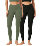 2 Pack 28 Odcloud Buttery Soft Cross Waist Yoga Leggings - ododos