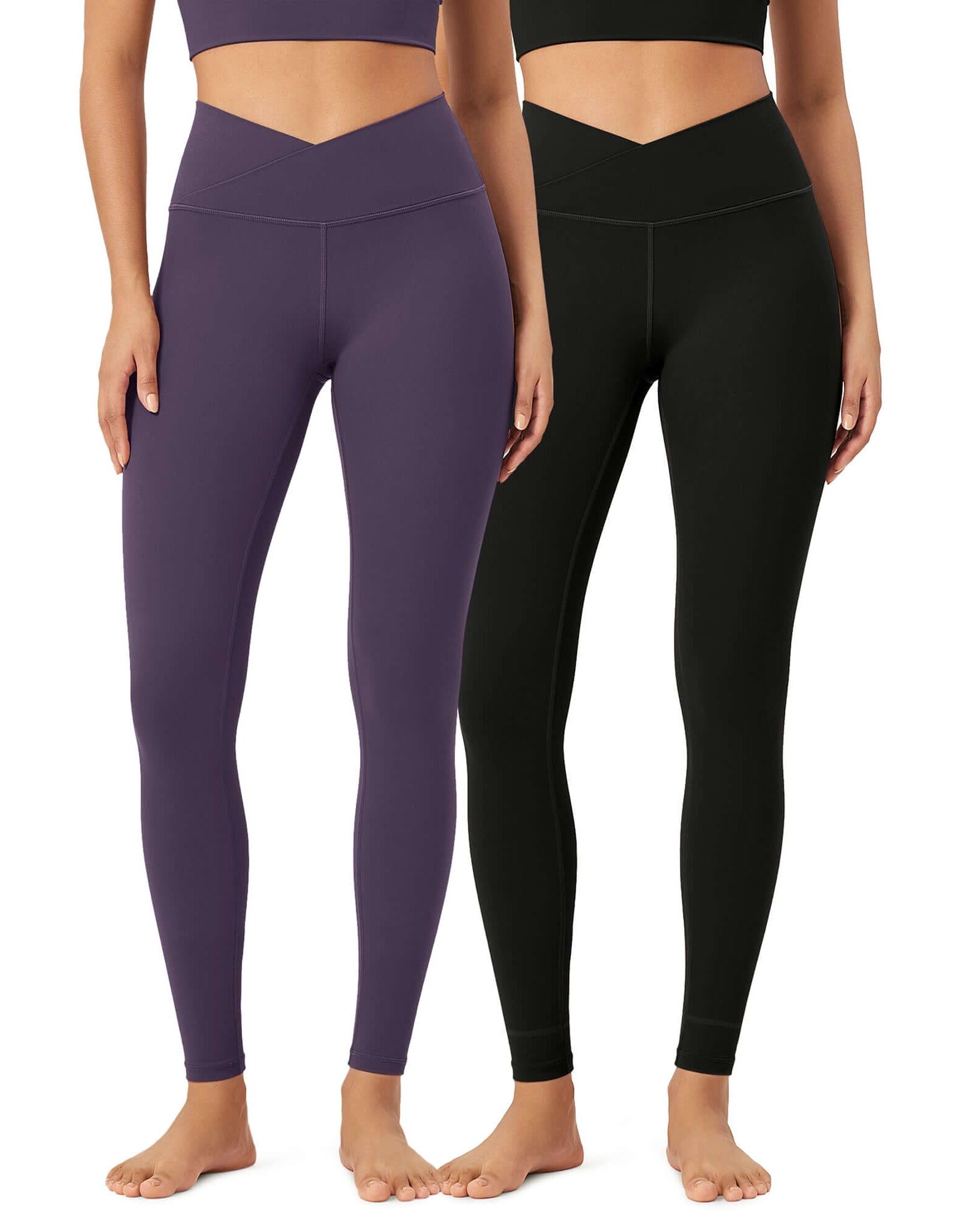 2 Pack 28 Odcloud Buttery Soft Cross Waist Yoga Leggings - ododos