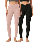 2 Pack 28 Odcloud Buttery Soft Cross Waist Yoga Leggings - ododos