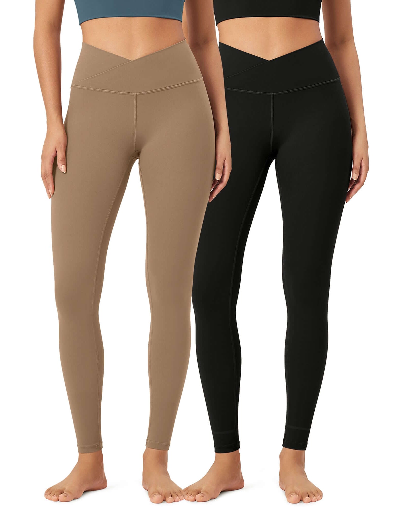 2 Pack 28 Odcloud Buttery Soft Cross Waist Yoga Leggings - ododos