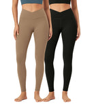 2 Pack 28 Odcloud Buttery Soft Cross Waist Yoga Leggings - ododos