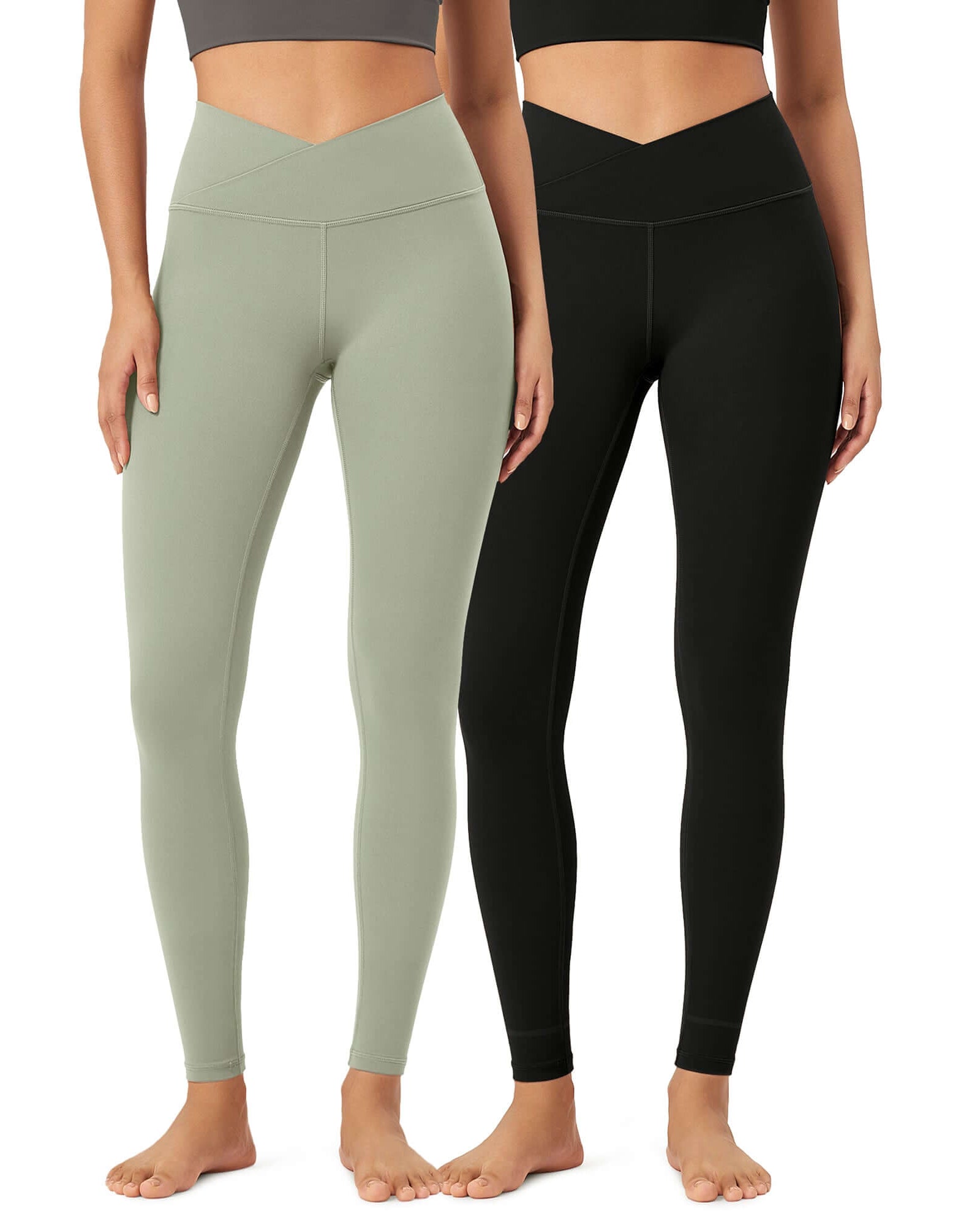 2 Pack 28 Odcloud Buttery Soft Cross Waist Yoga Leggings - ododos