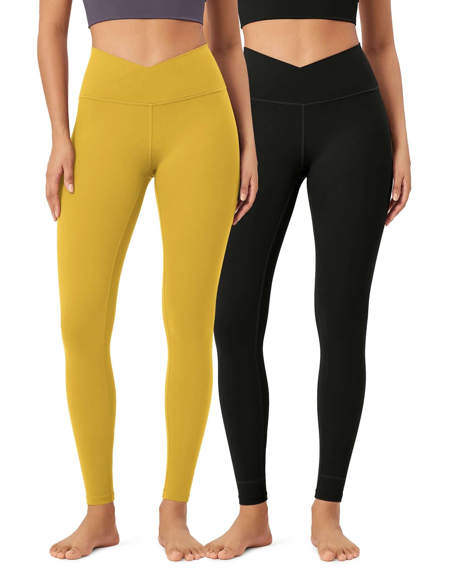 2 Pack 28 Odcloud Buttery Soft Cross Waist Yoga Leggings - ododos