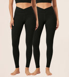 2 Pack 28 Odcloud Buttery Soft Cross Waist Yoga Leggings - ododos