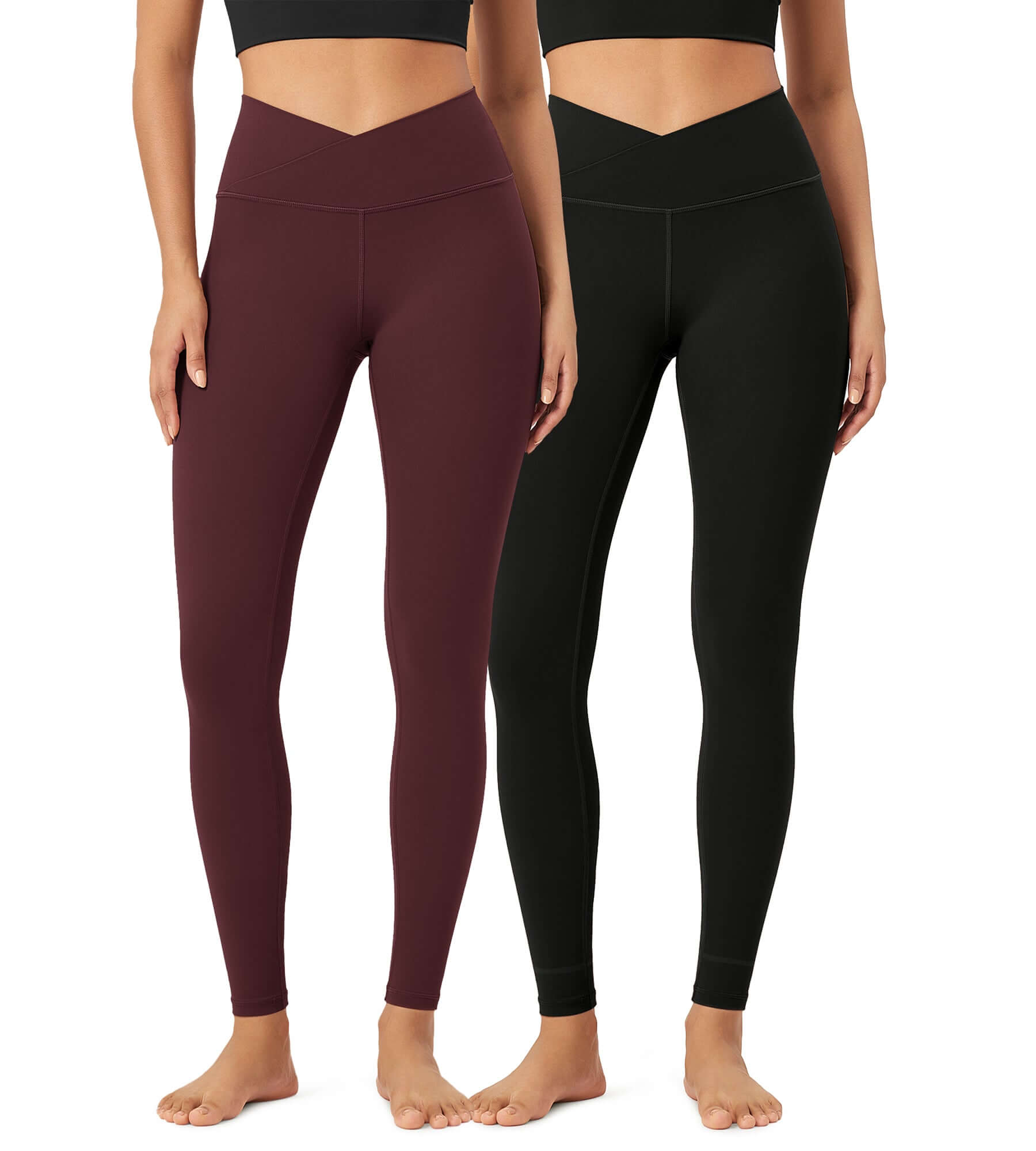 2 Pack 28 Odcloud Buttery Soft Cross Waist Yoga Leggings - ododos