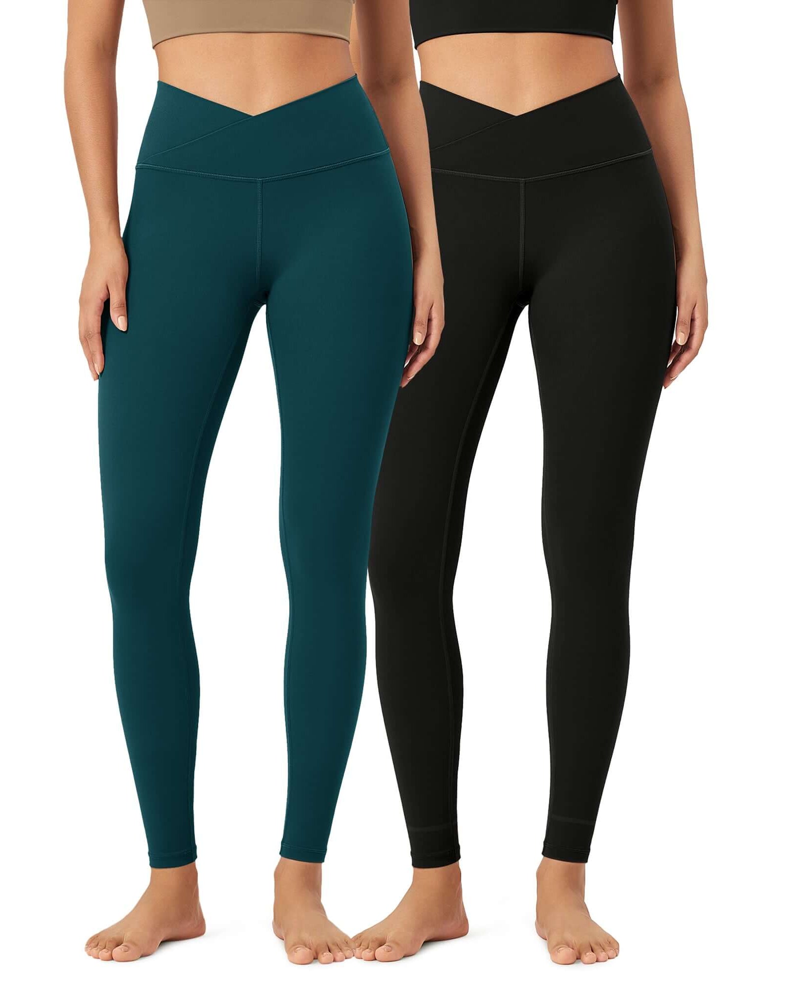 2 Pack 28 Odcloud Buttery Soft Cross Waist Yoga Leggings - ododos