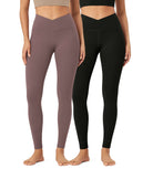 2 Pack 28 Odcloud Buttery Soft Cross Waist Yoga Leggings - ododos
