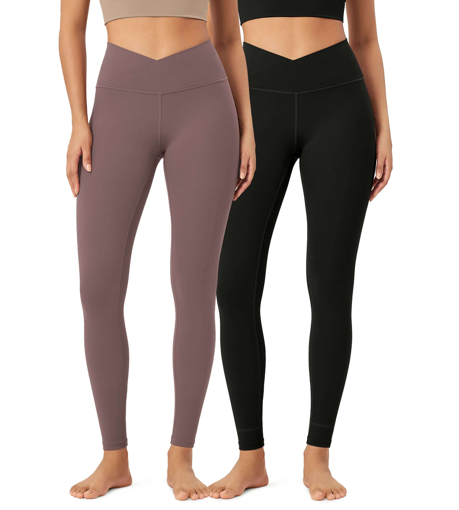 2 Pack 28 Odcloud Buttery Soft Cross Waist Yoga Leggings - ododos