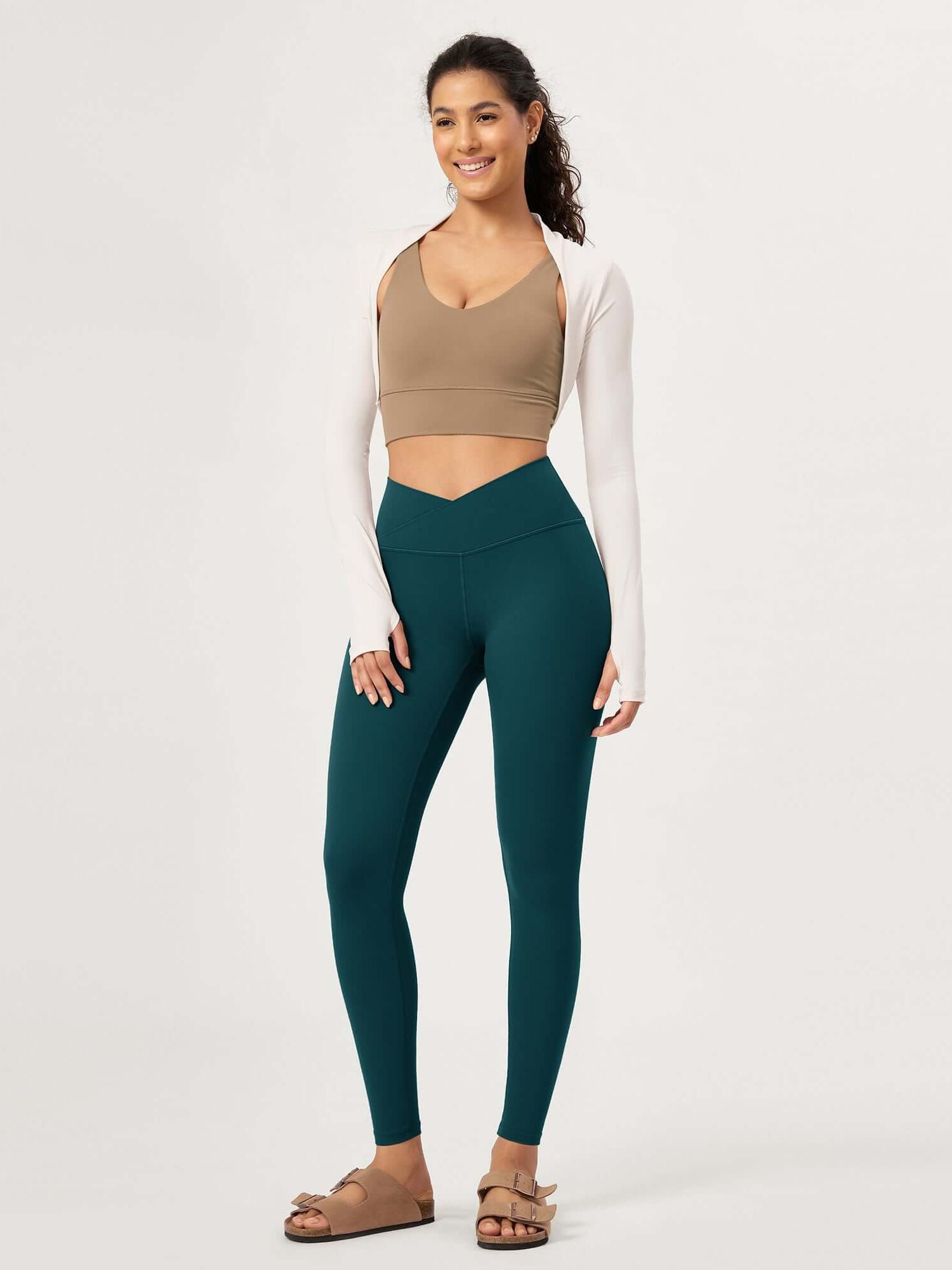 28 Buttery Soft Cross Waist Lounge Yoga Leggings - ododos