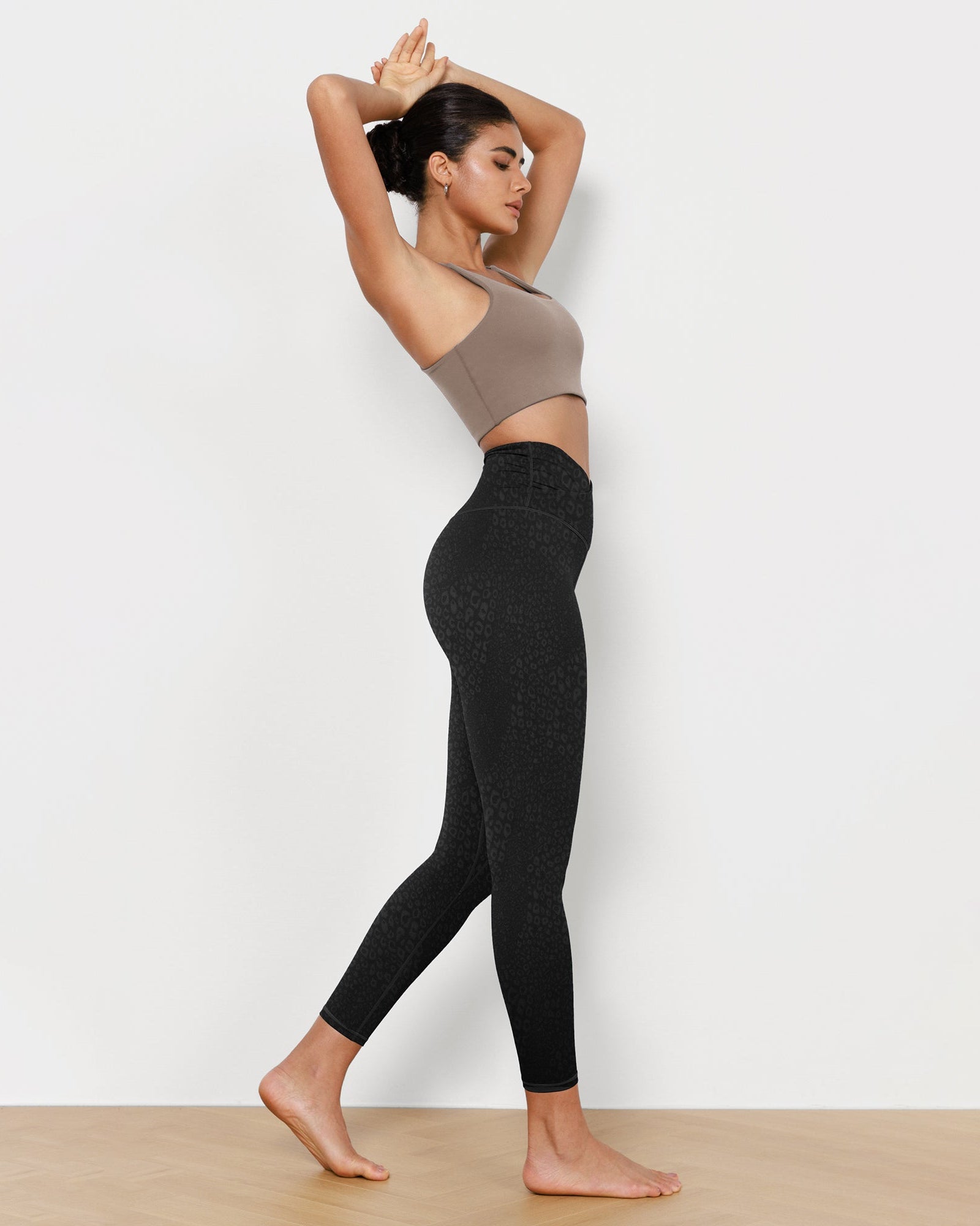 7/8 Pattern Cross Waist Running Leggings - ododos
