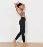 7/8 Pattern Cross Waist Running Leggings - ododos