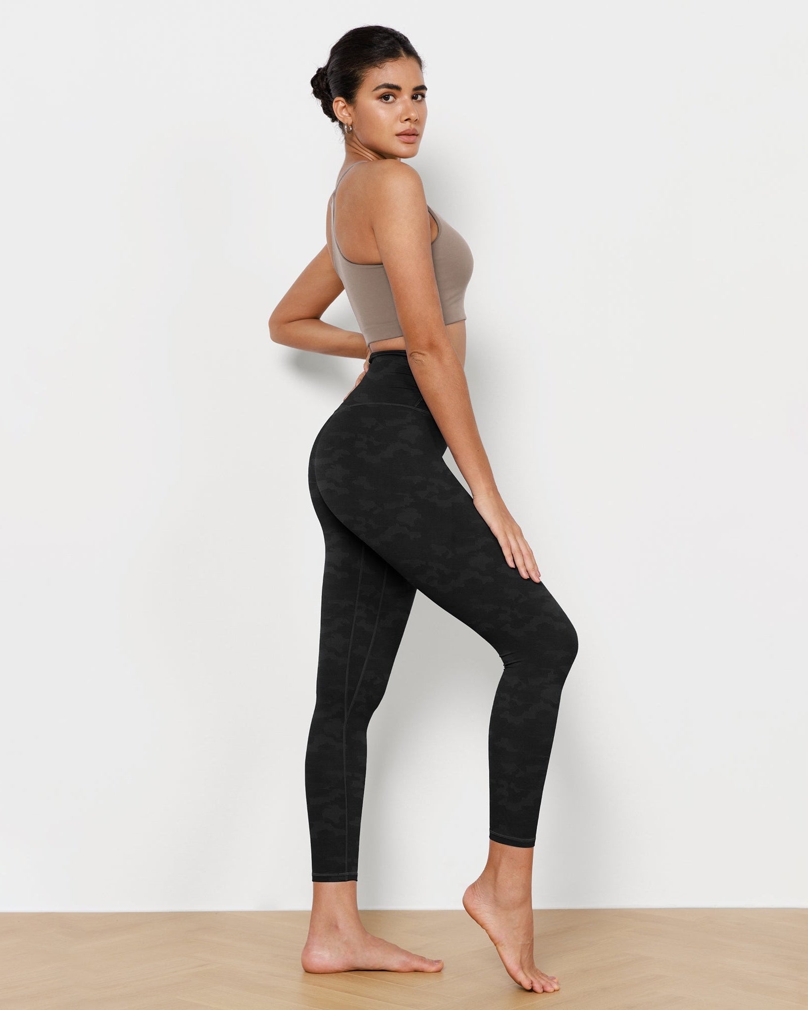 7/8 Pattern Cross Waist Running Leggings - ododos