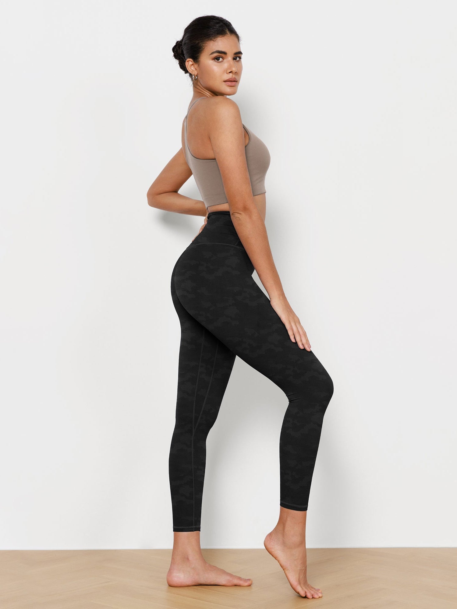7/8 Pattern Cross Waist Running Leggings - ododos