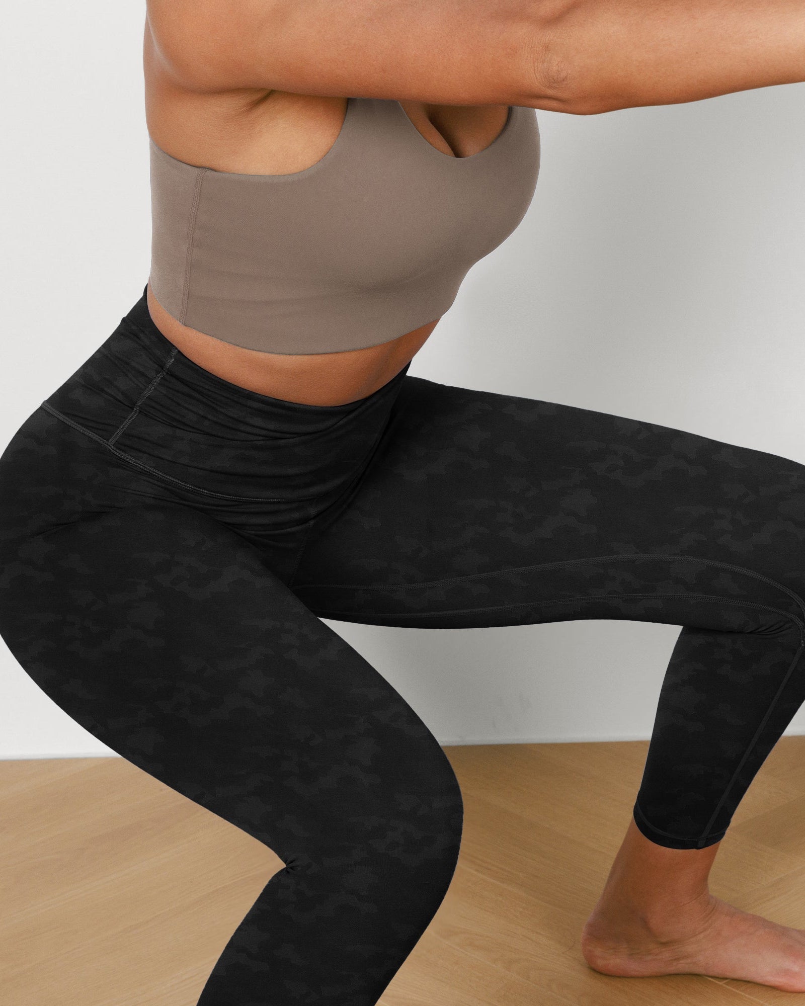 7/8 Pattern Cross Waist Running Leggings - ododos