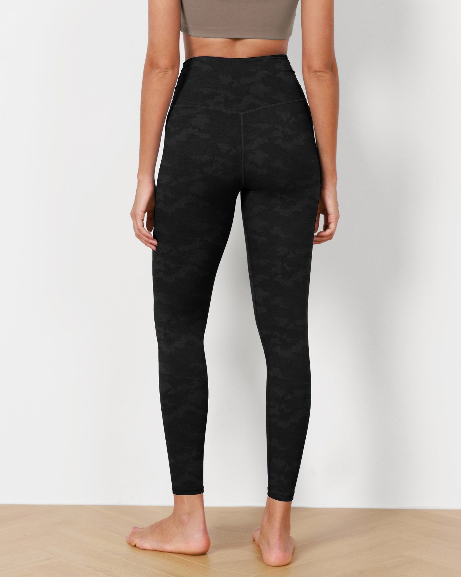 7/8 Pattern Cross Waist Running Leggings - ododos