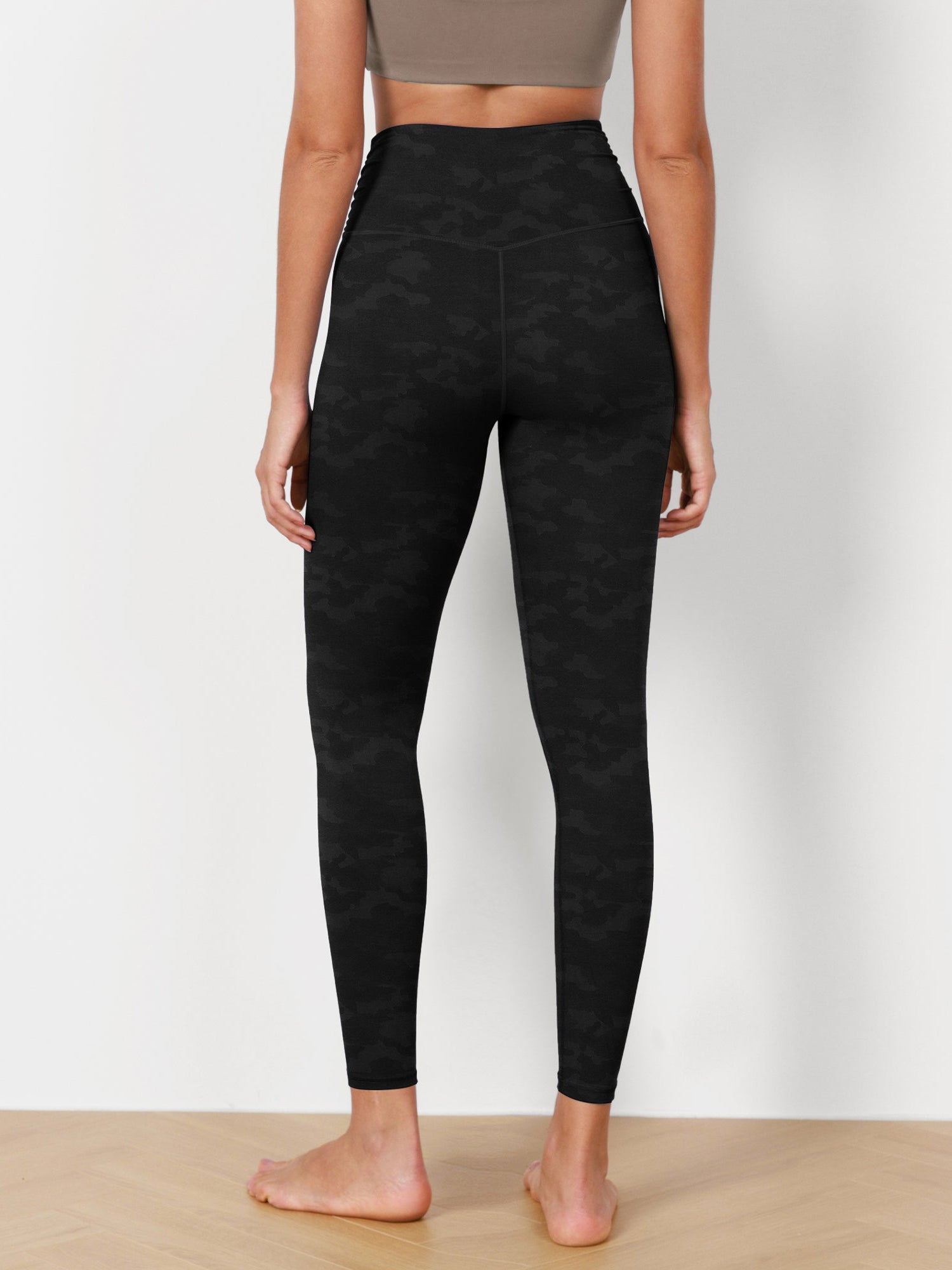 7/8 Pattern Cross Waist Running Leggings - ododos