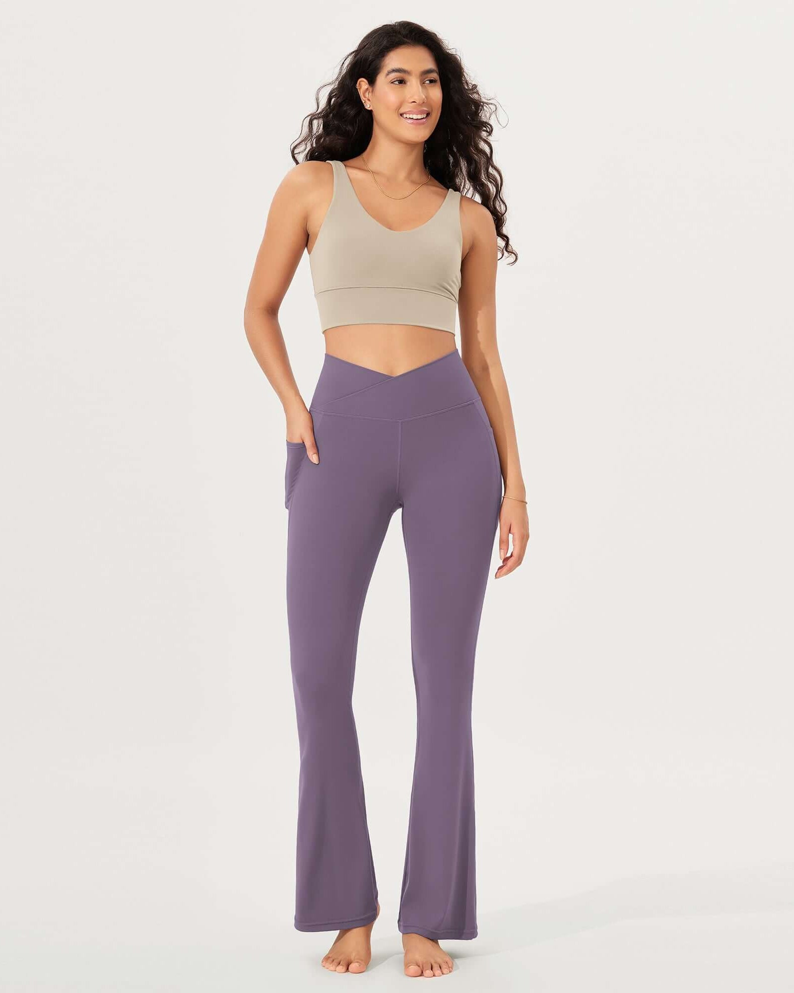 32 Cloud Feeling Bootcut Lounge Yoga Pants with Pockets - ododos