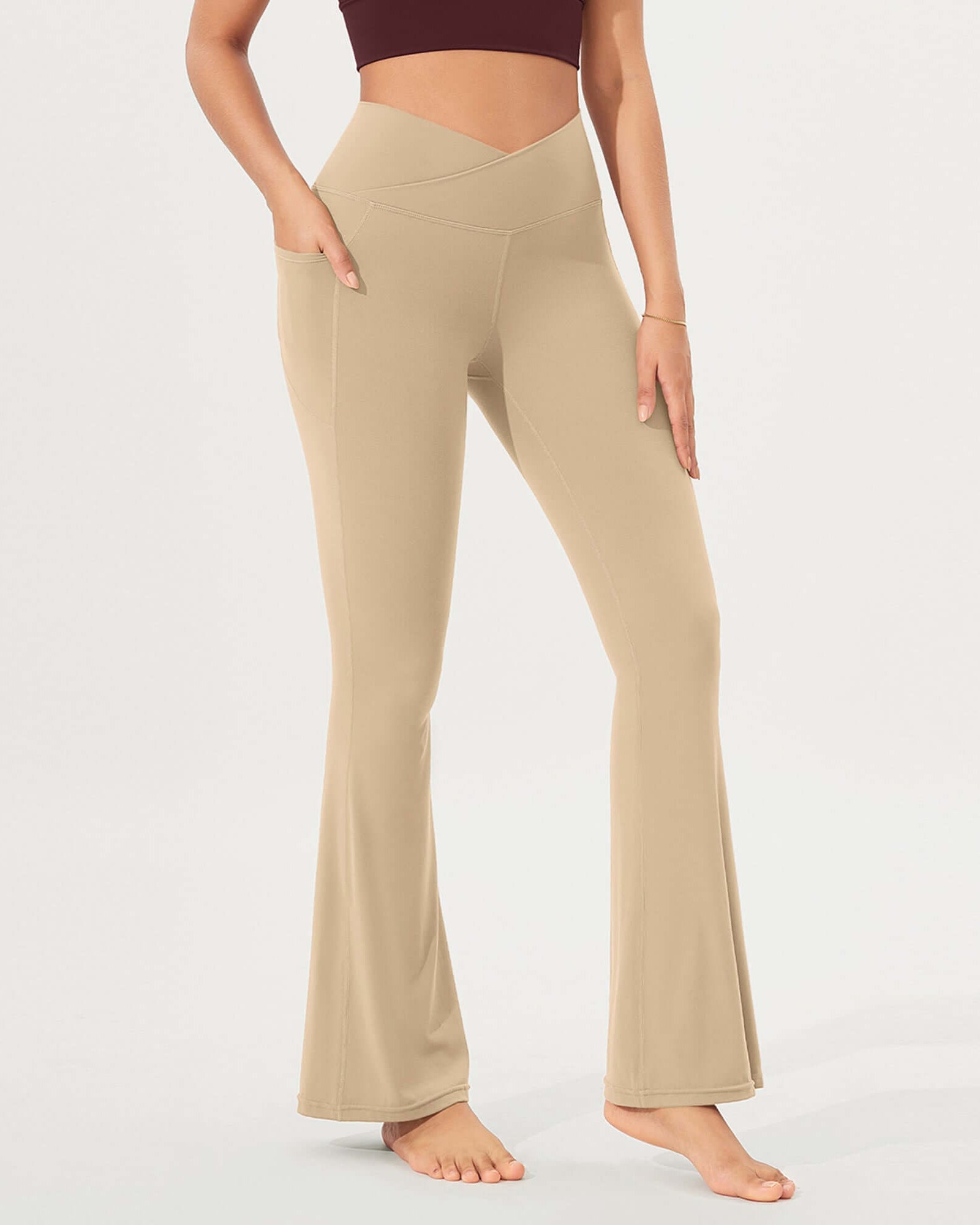 32 Cloud Feeling Bootcut Lounge Yoga Pants with Pockets - ododos