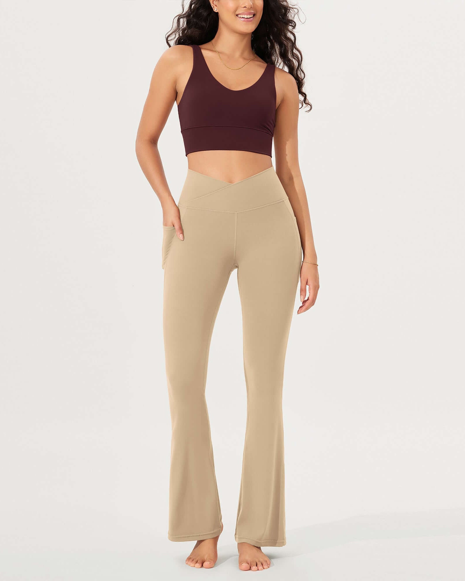 32 Cloud Feeling Bootcut Lounge Yoga Pants with Pockets - ododos