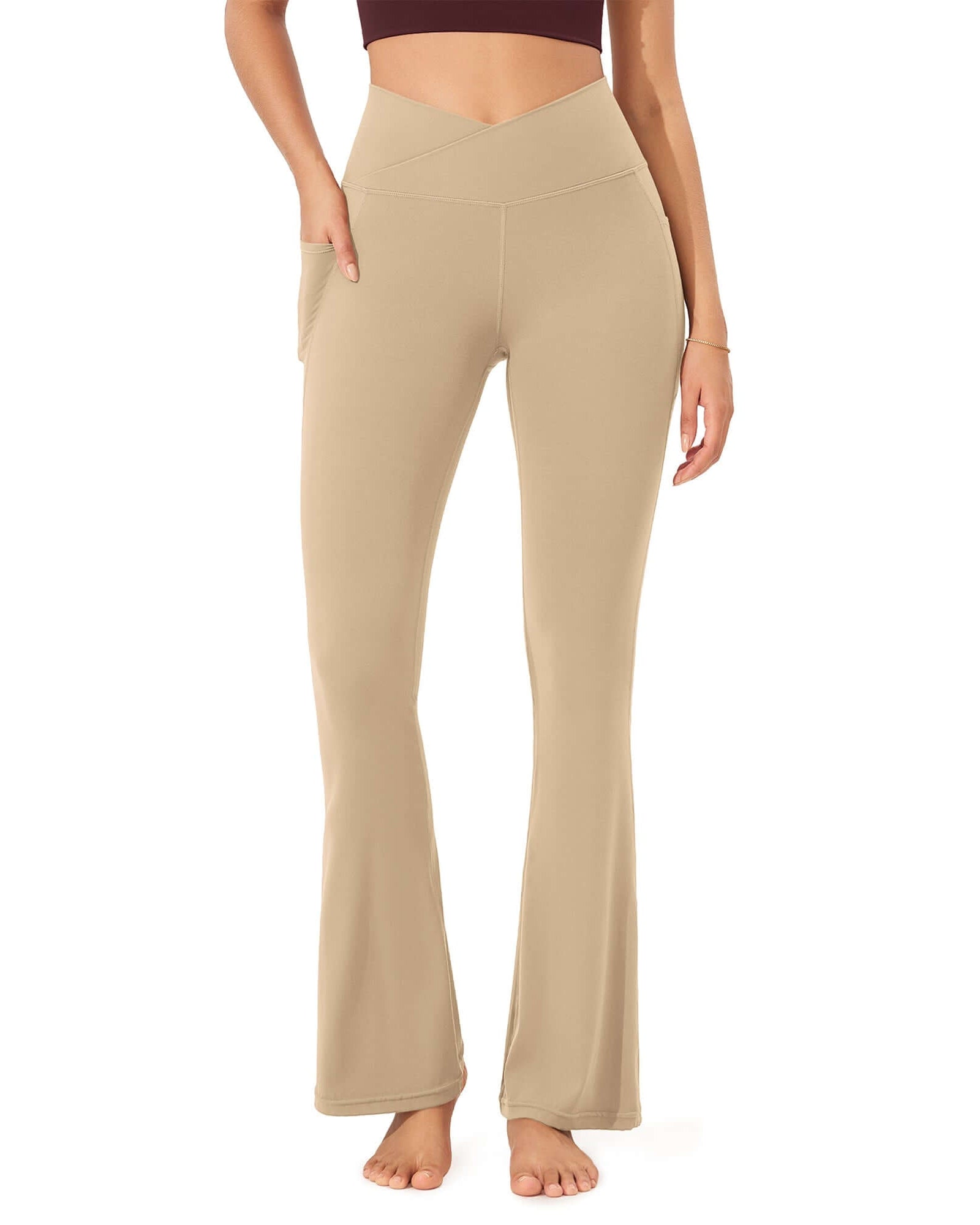 32 Cloud Feeling Bootcut Lounge Yoga Pants with Pockets - ododos