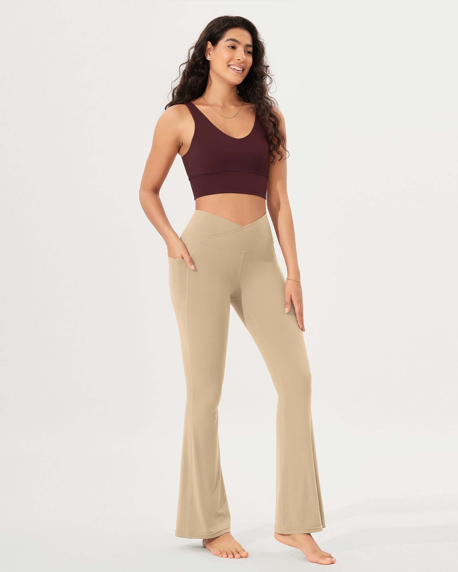 32 Cloud Feeling Bootcut Lounge Yoga Pants with Pockets - ododos
