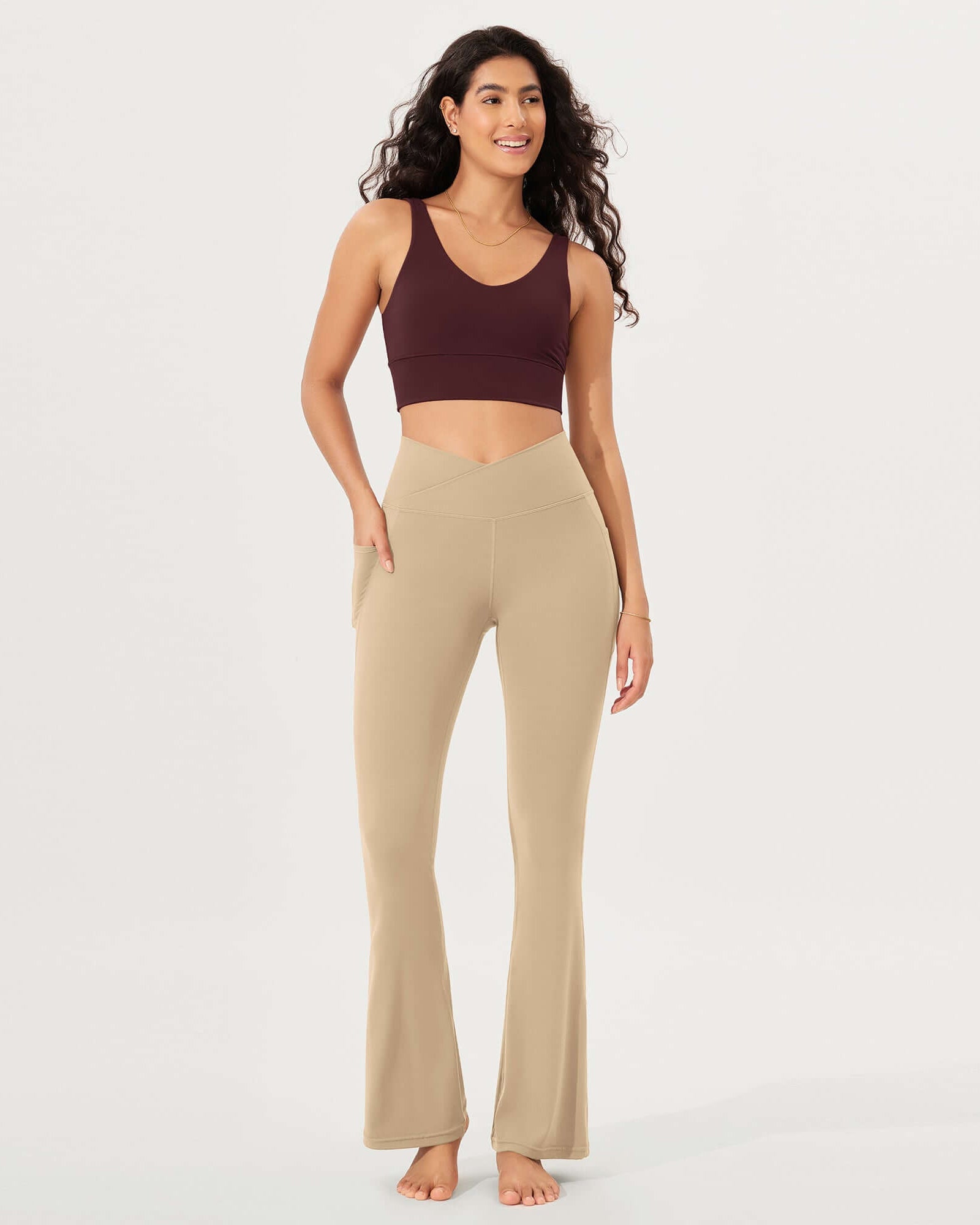 32 Cloud Feeling Bootcut Lounge Yoga Pants with Pockets - ododos