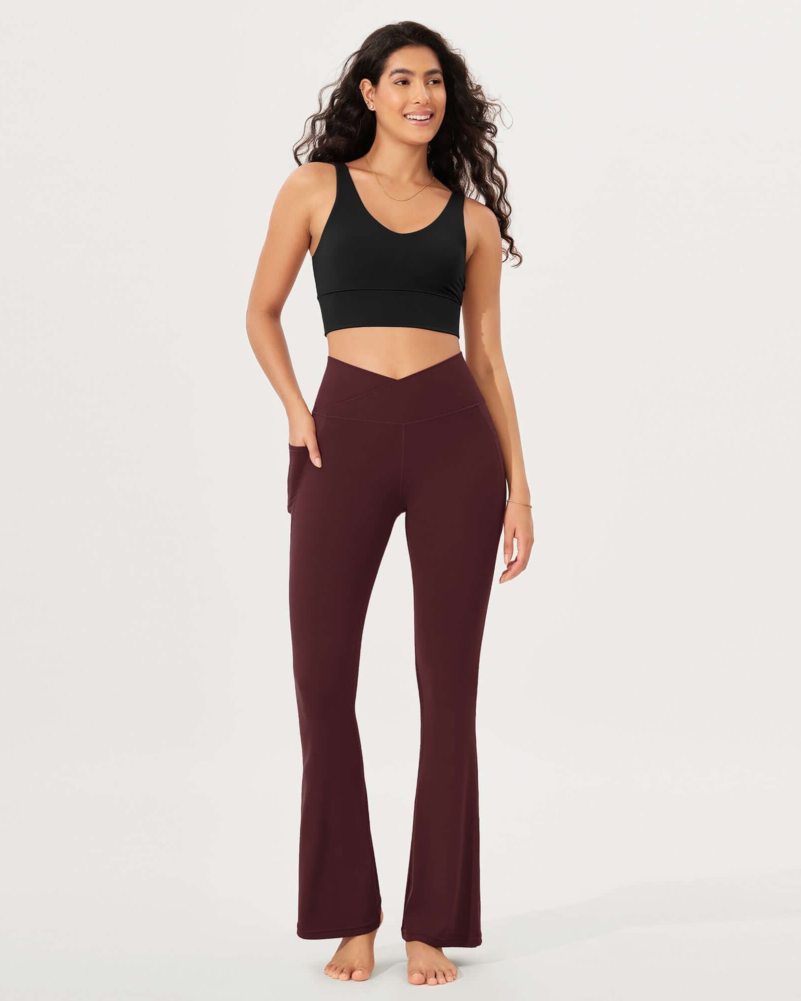 32 Cloud Feeling Bootcut Lounge Yoga Pants with Pockets - ododos