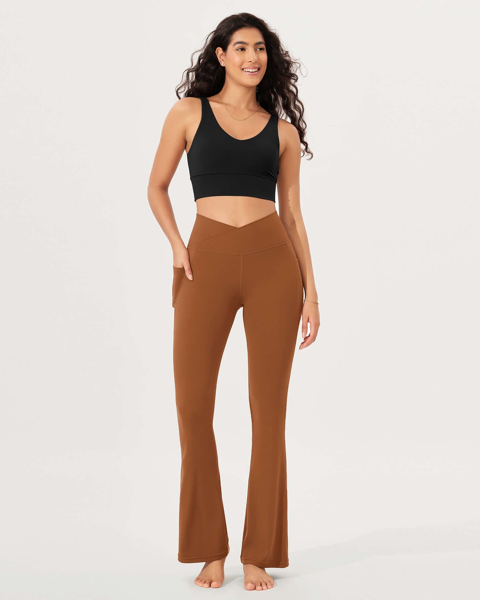 32 Cloud Feeling Bootcut Lounge Yoga Pants with Pockets - ododos