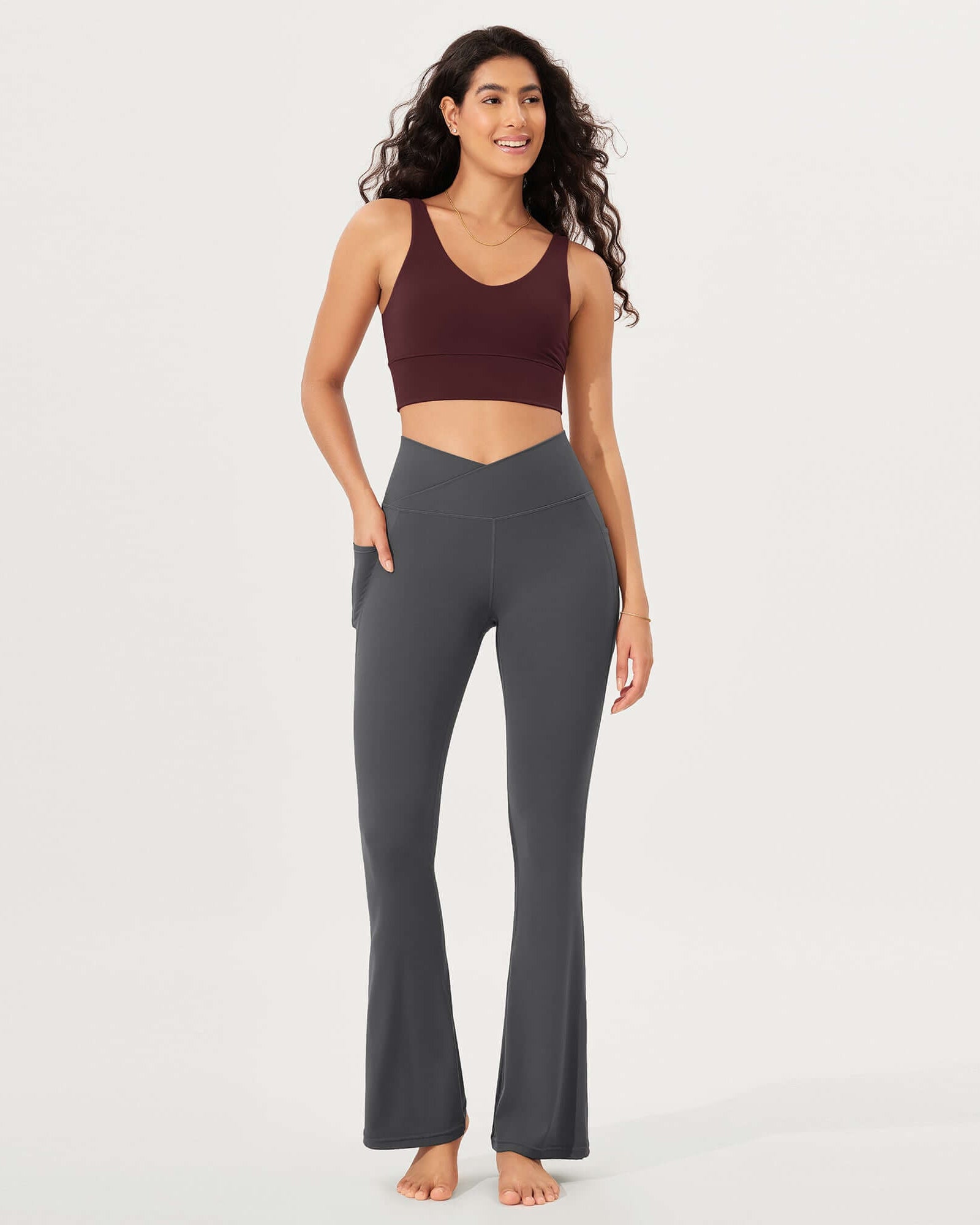 32 Cloud Feeling Bootcut Lounge Yoga Pants with Pockets - ododos