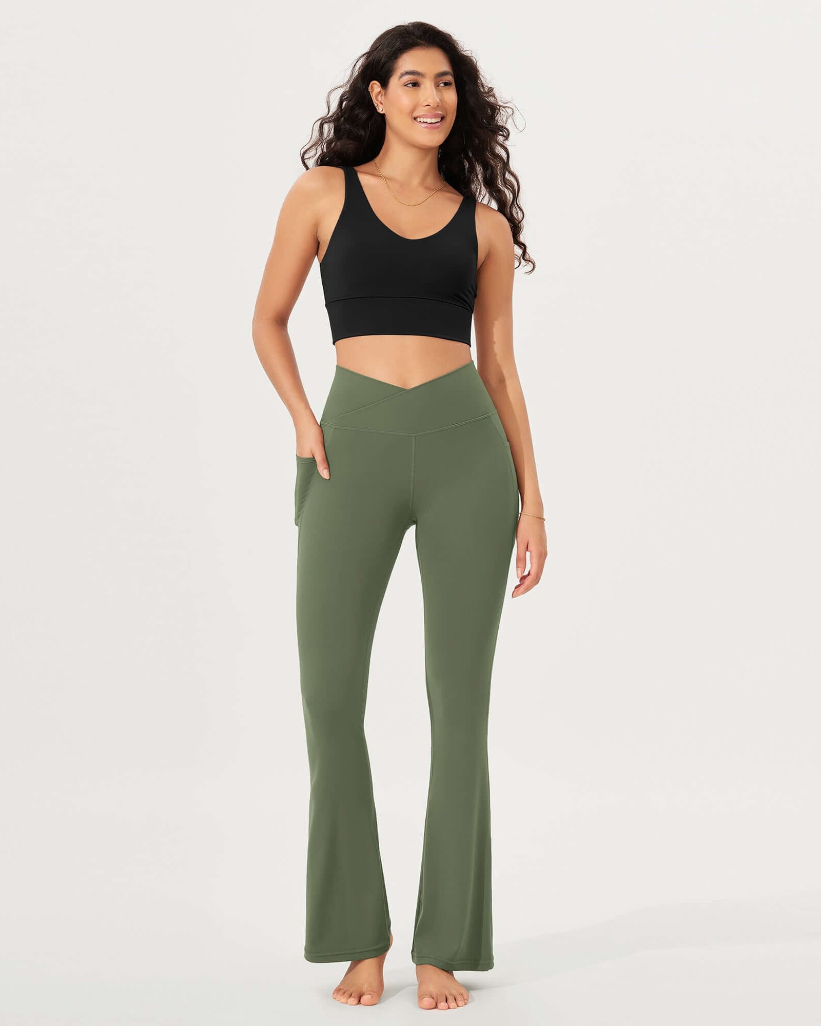 32 Cloud Feeling Bootcut Lounge Yoga Pants with Pockets - ododos
