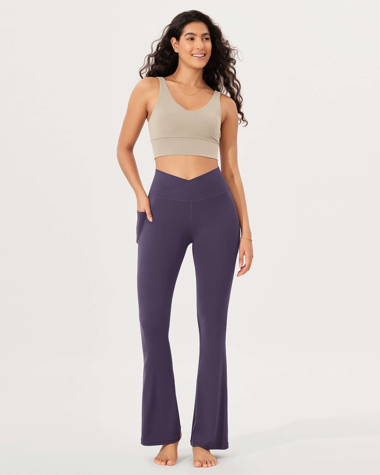 32 Cloud Feeling Bootcut Lounge Yoga Pants with Pockets - ododos