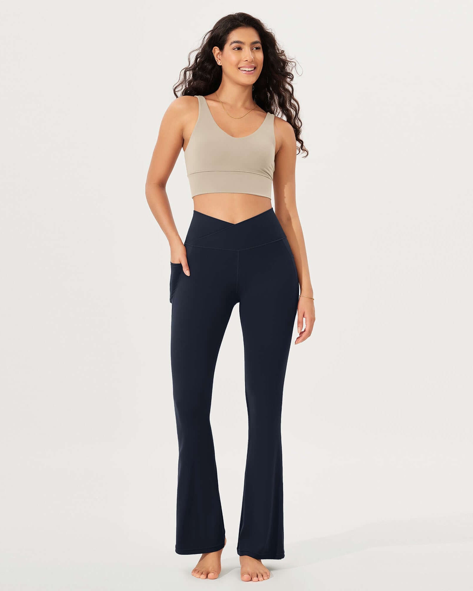 32 Cloud Feeling Bootcut Lounge Yoga Pants with Pockets - ododos