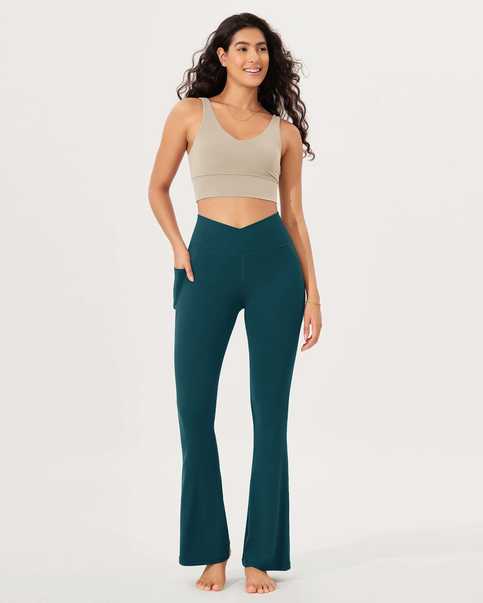 32 Cloud Feeling Bootcut Lounge Yoga Pants with Pockets - ododos