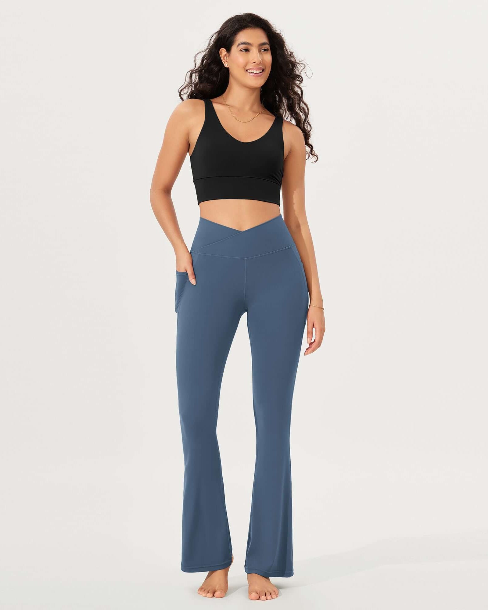 32 Cloud Feeling Bootcut Lounge Yoga Pants with Pockets - ododos