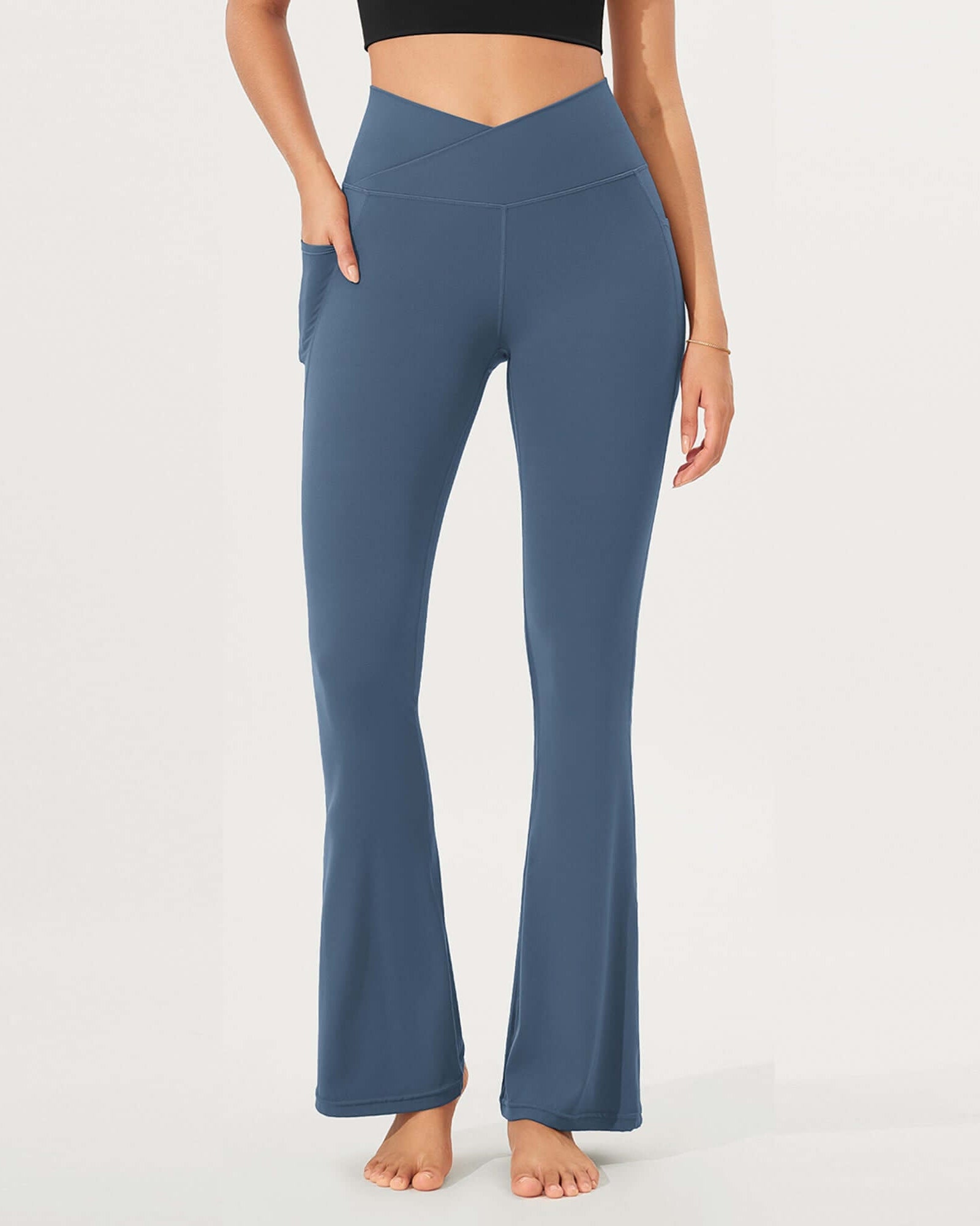 32 Cloud Feeling Bootcut Lounge Yoga Pants with Pockets - ododos