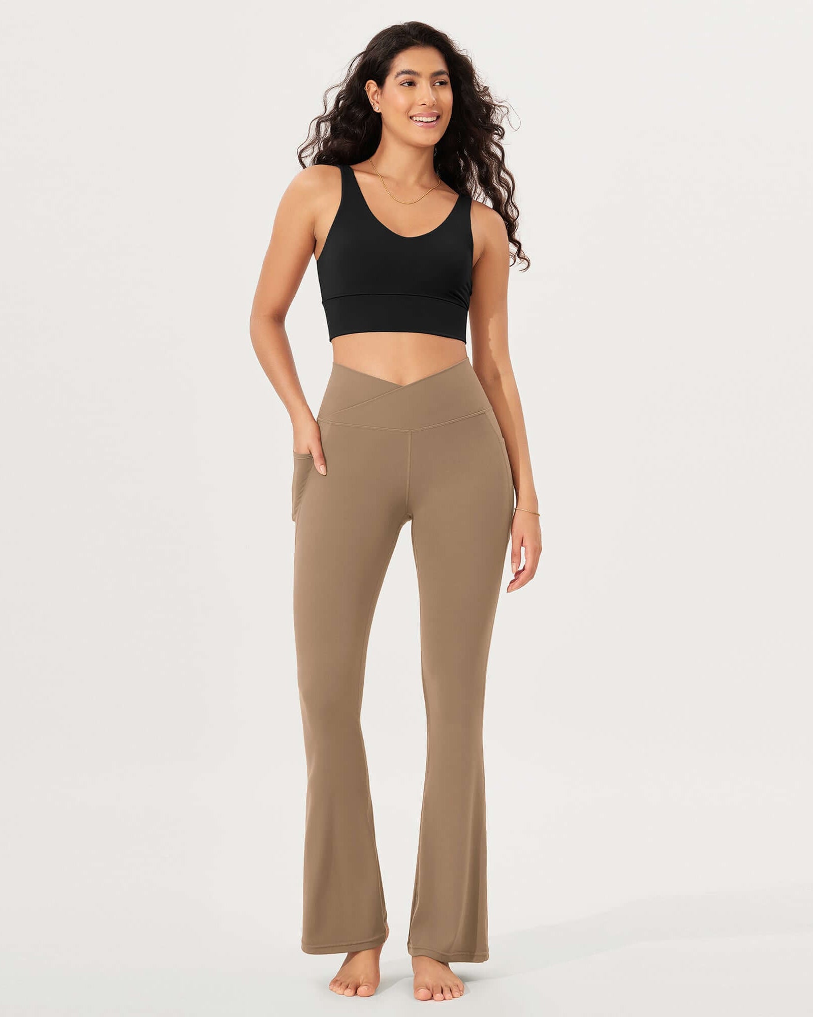 32 Cloud Feeling Bootcut Lounge Yoga Pants with Pockets - ododos