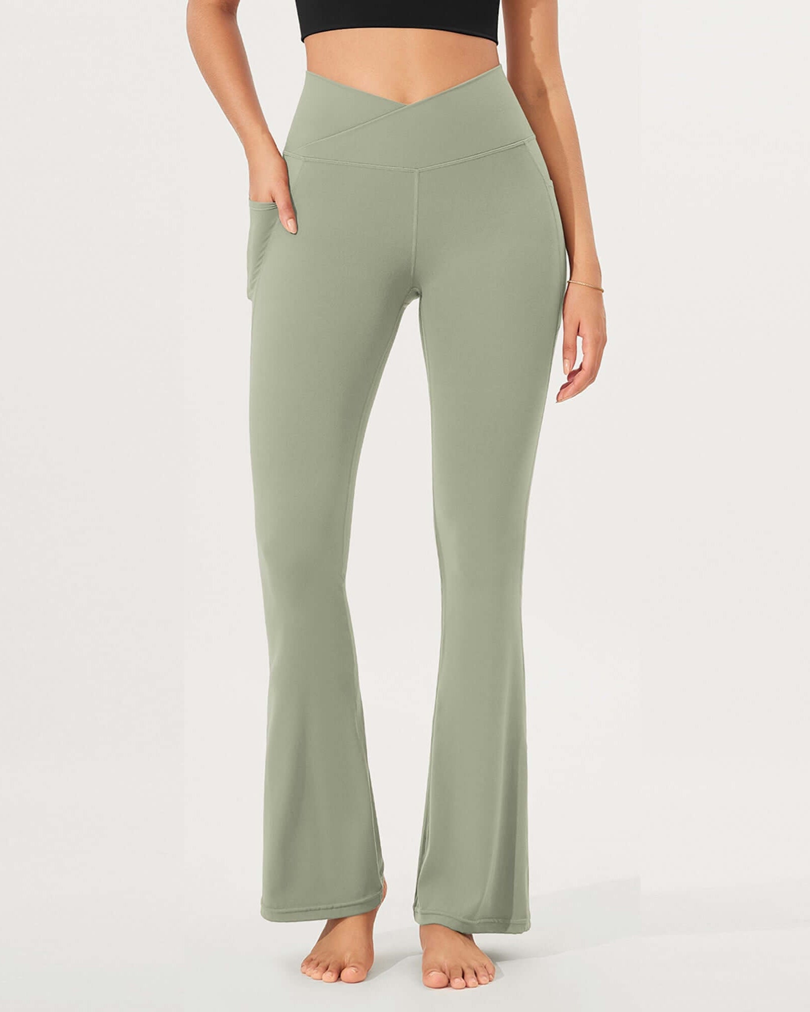 32 Cloud Feeling Bootcut Lounge Yoga Pants with Pockets - ododos