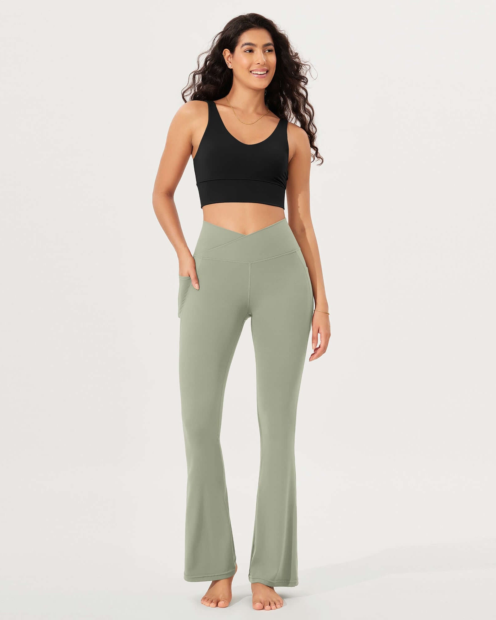 32 Cloud Feeling Bootcut Lounge Yoga Pants with Pockets - ododos