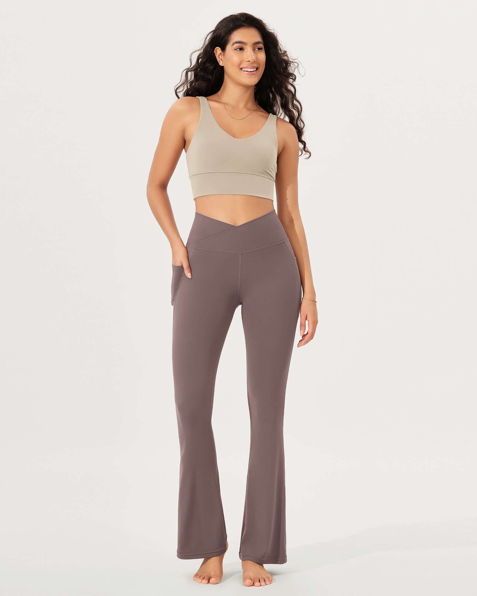 32 Cloud Feeling Bootcut Lounge Yoga Pants with Pockets - ododos