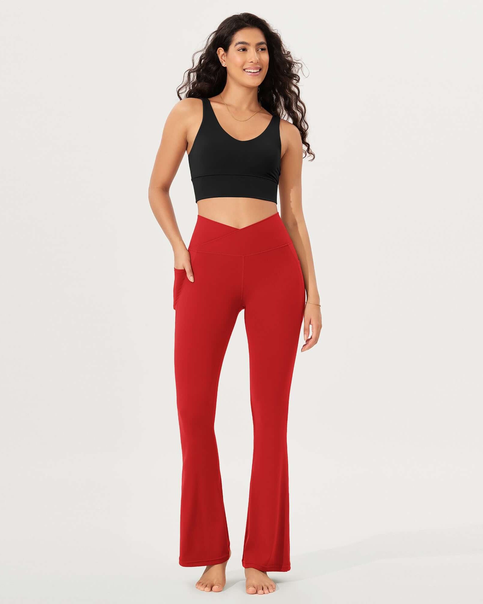32 Cloud Feeling Bootcut Lounge Yoga Pants with Pockets - ododos